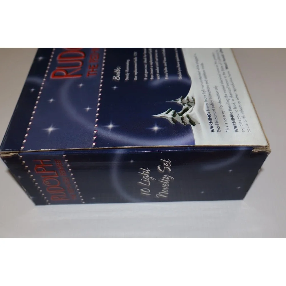 RUDOLPH REINDEER Shaped 10 Lights Holiday Christmas Novelty Set Box TESTED WORKS